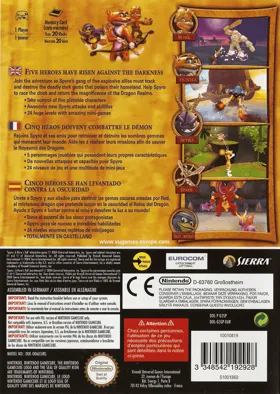 Spyro - A Hero's Tail box cover back